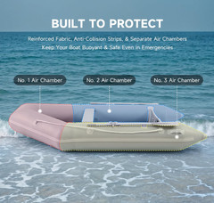 Inflatable Dinghy Boat for 4 Adults, 990lb Capacity Heavy-Duty PVC Raft with …