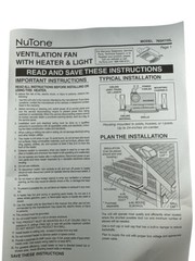 NuTone 110 CFM Ceiling Exhaust Bath Fan LED Light & Heater 765H110L (OB)
