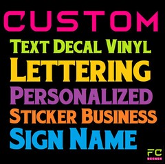 Custom Text Vinyl Lettering Sticker Decal Personalized -ANY TEXT – ANY NAME – [3