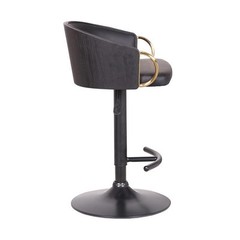 Armen Living Solstice 24.25-32.25″ Modern Metal Swivel Bar Stool in Black/Gold