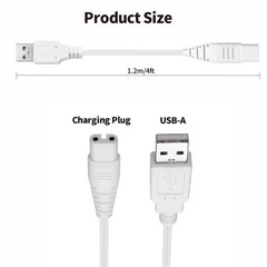 USB Charging Cable for Water Flosser Portable Cordless Oral 1 Pack, White
