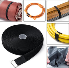 1″ X16Ft Hook and Loop Straps with 25 Metal Buckles, Adjustable Fastening Cable