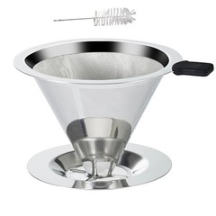 Stainless Steel Coffee Dripper 1-2 Cup Capacity Filter Prevents Coffee Grounds