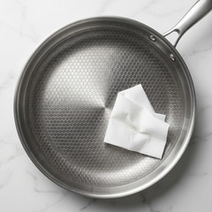 11.02in Titanium Stainless Steel Frying Pan Non stick Wok Home Egg