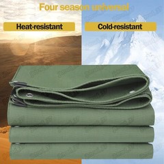 Canvas Tarp 26.5oz Heavy Duty Water and Mildew Resistant Tarpaulin RV Boat Cover