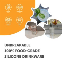 16oz Silicone Pint Glass – Unbreakable BPA-Reusable Silicone Drinking Cup – F…