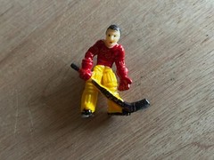 Hockey Player Toy Figurine Cake Topper Lot Mini Figure Unbranded Vtg 6 pc Set
