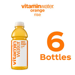 vitaminwater Rise Zero Sugar Orange Flavored Water Beverage, 16.9 fl oz, 6 Pack