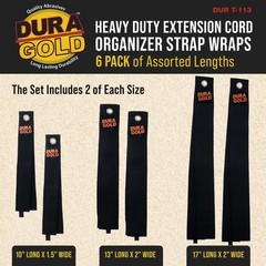 6pc Heavy Duty Extension Cord Organizer Strap Wraps, Tool Storage Hanger Hoses