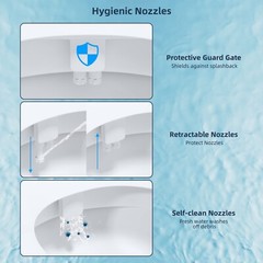 Toilet Seat Bidet Self Cleaning Dual Nozzle,Hot or Cold Water Spray Non-Electric