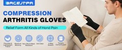 Compression Arthritis Gloves with 23% LYCRA for Pain, Fingerless Carpal Tunnel