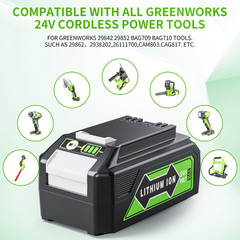 2Pack 24V 6.0Ah Lithium-ion Battery For Greenworks G-24 24Volt 29852 29842 29322