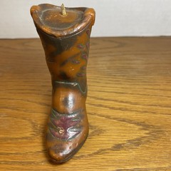 Novalty Hand Made Western Boot Candle Hand Made 4.4in Tall