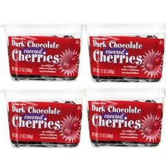 4 Packs Trader Joe’s Dark Chocolate Covered Cherries 12 oz Each Pack