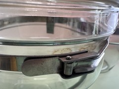 Great Vintage PYREX Double Boiler Clear Glass With Both Lids & Stainless Steel