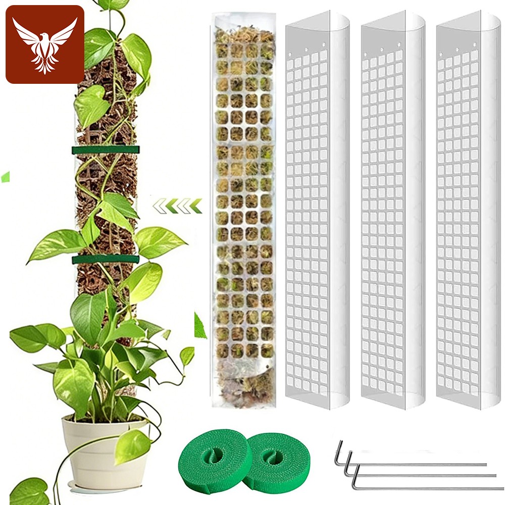4Pcs Plastic Moss Pole Reusable Plant Support Stake for Monstera Climbing Plants