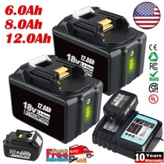 18V 12.0Ah Battery For Makita 18 Volt 6.0Ah LXT Lithium-Ion BL1860 BL1830 BL1850