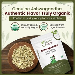 Organic Way Ashwagandha Root Cut & Sifted – Organic, Kosher & USDA Certified