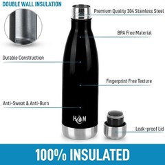 17oz, 25oz, 34oz Stainless Steel Water Bottle – Insulated & Leak-Proof