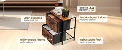 2 Drawer Dresser Nightstand Pack Of 2 Bedroom Storage Organizer Cabinet Fabric