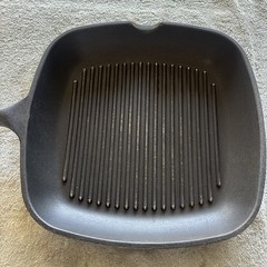Vintage Roch Guss 11 Inch Flat Grill Fry Pan Wood Handle Made In Italy