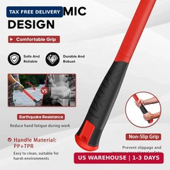 YIYITOOLS 9LB Dead Blow Hammer, 33″ Long, One-Piece Forged Carbon Steel, Steel B