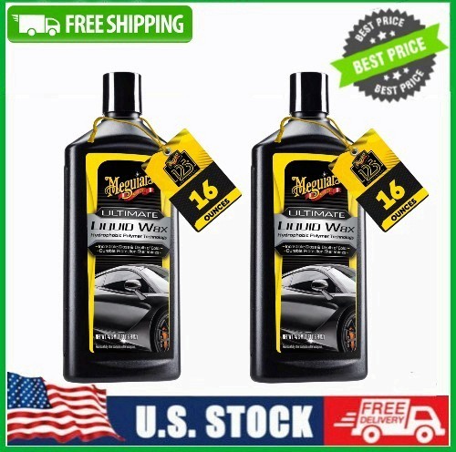 2 PACK Meguiar’s Ultimate Liquid Wax Long-Lasting Synthetic Wax, 16 oz