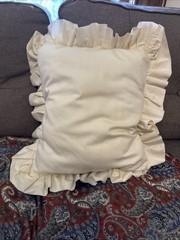 Unbranded Needlepoint Throw Pillow Floral White Momcore Grandmacore Cozy Garden