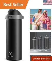 24 oz Insulated Water Bottle for Sports: Stainless Steel Water Bottle with 2-…