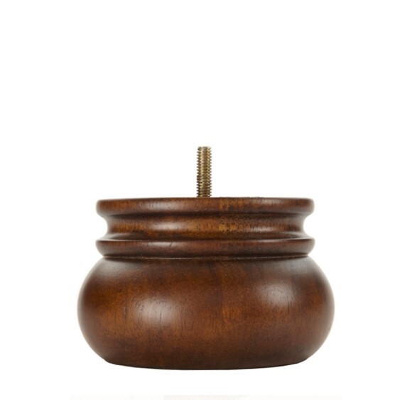 Wood Furniture Bun Feet 3 Inch Tall Dark Brown- Set of 4