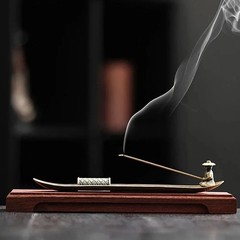 1pcs Creative Japanese Boat Incense Holder Fishing Man Aromatherapy Burner – NEW
