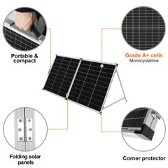 DOKIO Solar Suitcase 200W 18v Portable SolarPanel Kit for 12V Batteries Garden