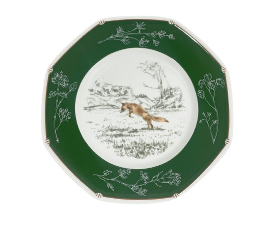 Hermes Chasse Chiens Courants Green Renaud Dog Bread Plate 17 cm
