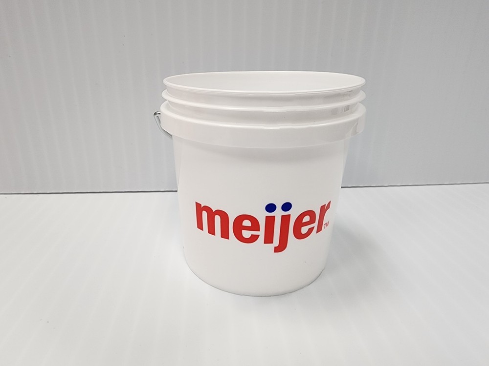 Meijer White Mini Bucket 4″ Tall HTF Fast Shipping
