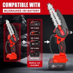 Mini Chainsaw Cordless for Milwaukee 18V M18 Battery, 6 Inch Electric Chain S…