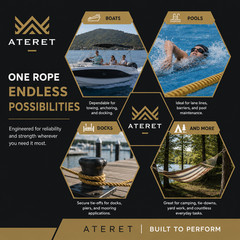 ATERET Twisted 3-Strand YELLOW Polypropylene Rope Monofilament ALL SIZES
