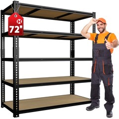 5-Tier Heavy Duty Metal Shelving Unit Garage Shelves Utility Rack Adjustable