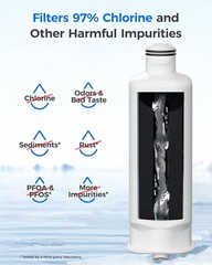 Waterdrop Refrigerator Water Filter, Replacement for Samsung DA97-17376B, 8 pack