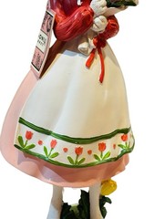 Bunny Girl Figurine 15.5in Holding Flowers Spring Summer Statue Decor NEW Gift