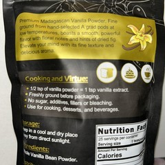 Madagascar 100% Organic Vanilla Powder for Baking, Coffee 3.53oz