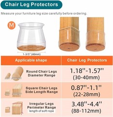 20/36 pcs Medium Silicone Chair Leg Floor Protectors Transparent Table Feet Caps