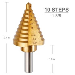 Step Drill Bit 1/4″-1-3/8″ Straight Flute HSS Titanium Metal Hole Drilling B224