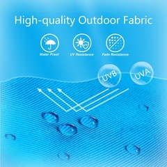 7.5 ft Outdoor Market Patio Umbrella with Crank, 6 Ribs, Sky Blue