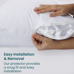 4 Pack of Pillow Protectors With Zipper Queen Size Effective Dust Protector