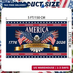 3 Ply 250 Years America Flag – Double Sided Patriotic Eagle 3 x 5 ft Anniversary