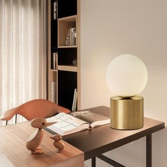 Mid Century Modern Table lamp Luxury Gold Bedroom Bedside Night Light White G…