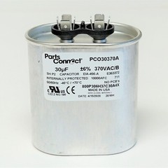 USA Run Capacitor 30 mfd (uf) 370 Volt Oval American Made PartsConnect PCO30370A
