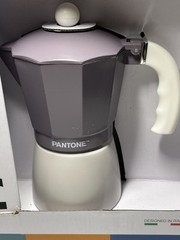 Pantone Italian Moka Pot Espresso Coffee Maker 6 Stackable Mugs Rack Set Purple