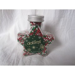 NEW Green Red White Glitter Cookie Decoration Sugar Pearls 8.11oz jar Sparkles