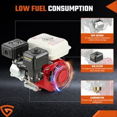 7HP 212cc Gas Engine For Honda GX160, 4 Stroke OHV Air Cooled Horizontal Shaft